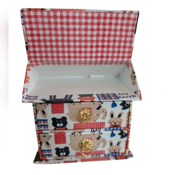 Vintage Zoo Theme Cardboard Trinket Jewelry Box Storage - Picture 3 of 8